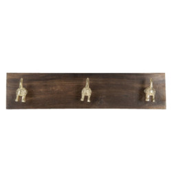Dřevěný nástěnný věšák s knopkami psích ocásků - 44*8*10 cm