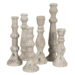 Šedý cementový svícen Florent S  - Ø 12*32 cm