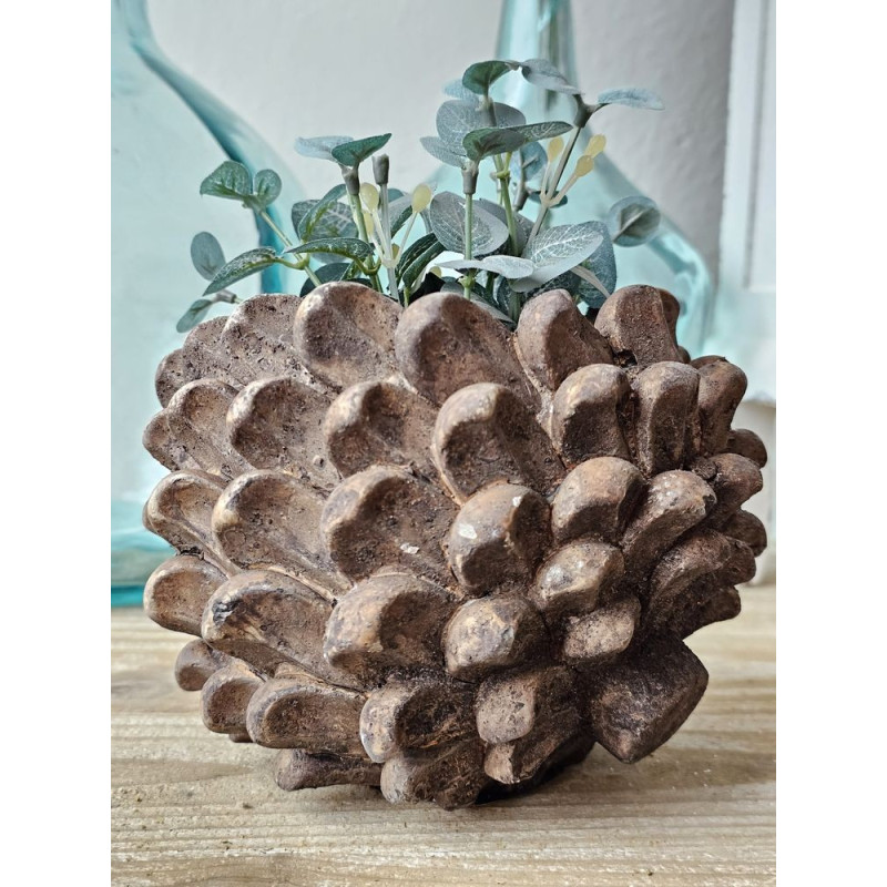 Cementový květináč v designu šišky Cone – Ø 15*12 cm