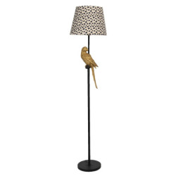 Stojací lampa se vzorovaným stínidlem a dekorací papouška – Ø 37*165 cm E27