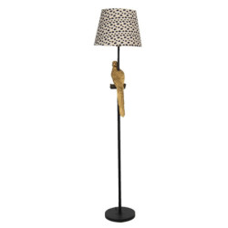 Stojací lampa se vzorovaným stínidlem a dekorací papouška – Ø 37*165 cm E27