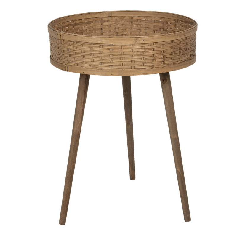 Dřevěný odkládací stolek s výpletem - 46*62 cm
