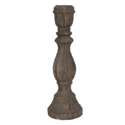 Hnědý svícen v designu starého dřeva Edwige - Ø 13*40 cm