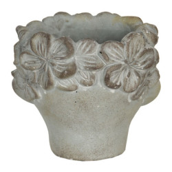 Malý květináč v designu hlavy s květinovým věncem Tete - 12*10*9 cm