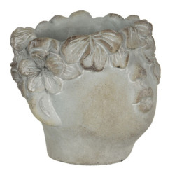 Květináč v designu hlavy s květinovým věncem Tete - 30*27*26 cm