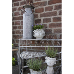 Obal na květináč v designu busty s květinovým věncem Tete - 17*17*25 cm