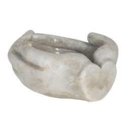 Béžový květináč v designu sepjatých rukou Jointes - 16*15*8 cm