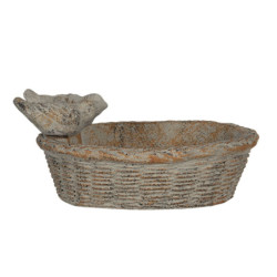 Cementové krmítko/pítko pro ptáčky v designu košíku - 24*19*11 cm