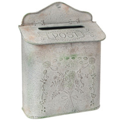Šedá vintage poštovní  schránka - 26*10*35 cm