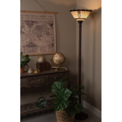 Stojací lampa Tiffany Paule – Ø 38*186 cm E27/max 1*60W