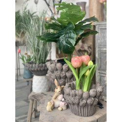 Květináč s dekoracemi růží Rhode – Ø 23*21 cm