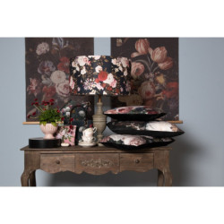 Tmavě tyrkysová květovaná vintage taška Colette - 29*14*26 cm
