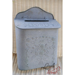 Šedá vintage poštovní  schránka - 26*10*35 cm