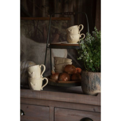 Béžová keramická miska s dekorem slepičky Chicken Rustic - Ø 13 * 8 cm
