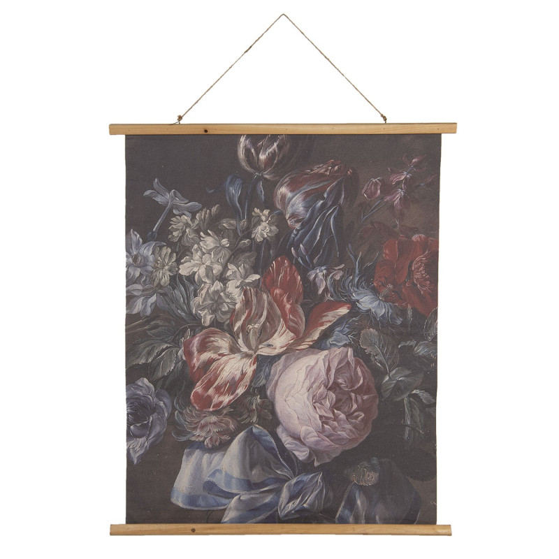 Nástěnný plakát s malbou zátiší květin- 80*2*100 cm