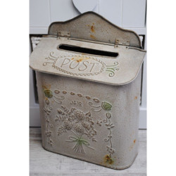 Šedá vintage poštovní  schránka - 26*10*35 cm