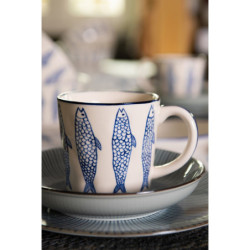 Servírovací talíř s modrým dekorem ryby Atalante - 30*12*2 cm