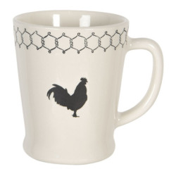 Krémový hrnek s motivem kohouta Rural - 16*11*10 cm / 0,3L