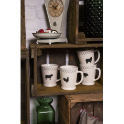 Keramický hrnek ve venkovském stylu s motivem prasátka Rural - 16*11*10 cm / 0,3L