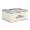 Krémovo - modrý box na čajové sáčky Rossien - 20*17*9 cm