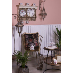 Velký porcelánový hrnek s motivem květin a ptáčka Pivoine - 12*8*10 cm / 0,36 l