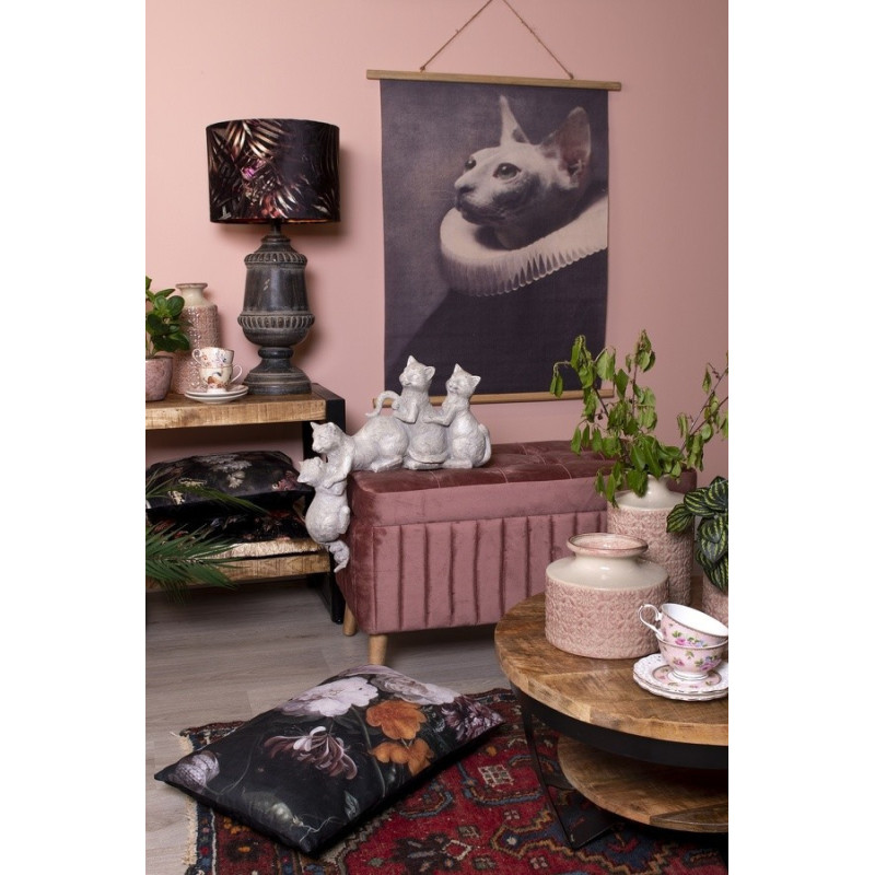 Vintage polštář s květinovým motivem a výplní - 60*40 cm