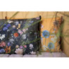 Zelený vintage barevný polštář s květy a motýly  - 60*40 cm