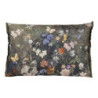 Zelený vintage barevný polštář s květy a motýly  - 60*40 cm
