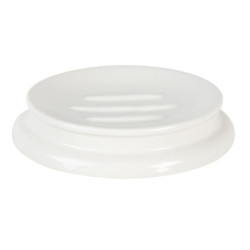 Porcelánová kulatá bílá mýdlenka Circle - Ø 12*2 cm