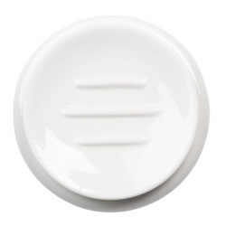 Porcelánová kulatá bílá mýdlenka Circle - Ø 12*2 cm