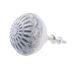 Modro-šedá vitage úchytka - Ø 4*3 cm