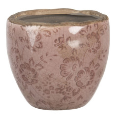 Růžový keramický květináč s popraskáním Alessia XS - Ø 11*10 cm