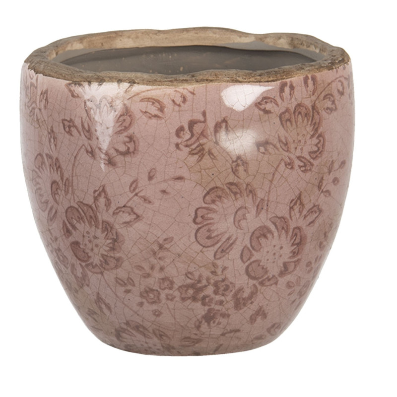 Růžový keramický květináč s popraskáním Alessia XS - Ø 11*10 cm