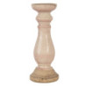 Světle růžový svícen se zdobenou nohou - Ø 14*36 cm