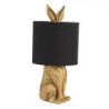 Zlatá stolní lampa králík s černým stínidlem Rabbi – Ø20*45 cm E27/max 1*60W