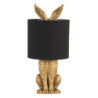 Zlatá stolní lampa králík s černým stínidlem Rabbi – Ø20*45 cm E27/max 1*60W