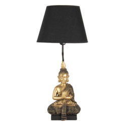 Zlato černá stolní lampa s Buddhou - Ø 28*60 cm / E27