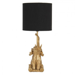 Zlato černá stolní lampa Slůně - Ø 20*46 cm / E27