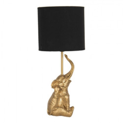 Zlato černá stolní lampa Slůně - Ø 20*46 cm / E27