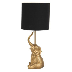 Zlato černá stolní lampa Slůně - Ø 20*46 cm / E27