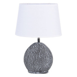Bílo šedivá stolní lampa Val s bílým stínidlem - 26*19*38 / E27