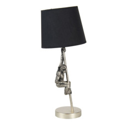 Stříbrno černá stolní lampa s opicí - Ø 20*49 cm E27