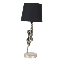Stříbrno černá stolní lampa s opicí - Ø 20*49 cm E27