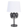 Stříbrno bílá stolní lampa s hlavou slona - 25*25*41 cm E27