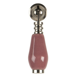 Růžová keramická úchytka Doria - 2*6 cm