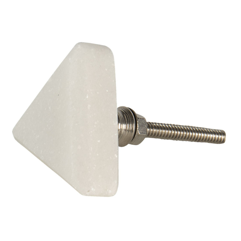 Bílá úchytka ve tvaru trojúhelníku - 3*3*5 cm