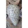 Šedo-stříbrná antik skleněná vánoční ozdoba ve tvaru šišky XL - Ø 15*25 cm