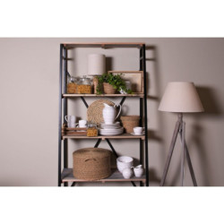 Dekorativní tácy z recyklovaného dřeva s kovovými uchy (3 ks) - 40*25*11 / 35*16*10 / 25*7*10 cm