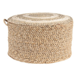 Pletený přírodní puf na sezení - Ø 40*23 cm