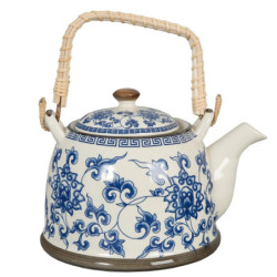 Konvička se sítkem modré květy - Ø 14*14 cm / 0,7L